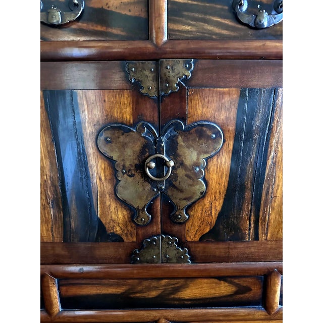 Antique Korean Two-Level Storage Chest Ich’ung Jang with Persimmon Panels For Sale - Image 10 of 12