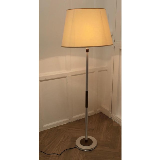Mid-Century Modern Chrome and Wood Telescopic Floor Lamp, 1960s For Sale - Image 9 of 12