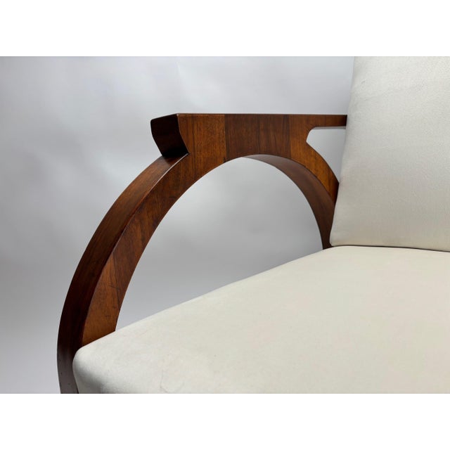 Wood Art Deco Arched Sculptural Wooden Armchair, Italy, 1930s For Sale - Image 7 of 14