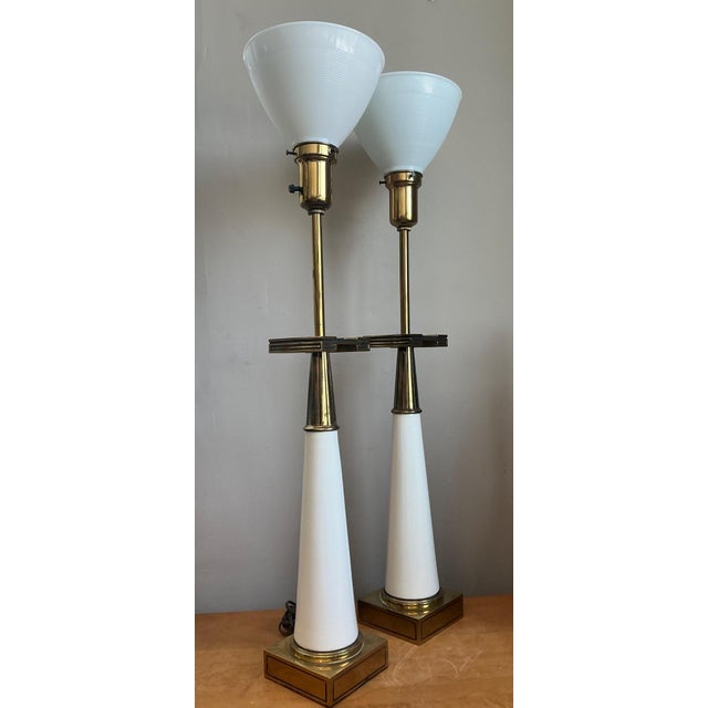 Vintage Tommi Parzinger for Stiffel Greek Key Brass Lamps - A Pair For Sale - Image 11 of 16