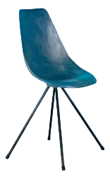 Blue Gelcoat Chair by Jean Raymond Picard, 1950s