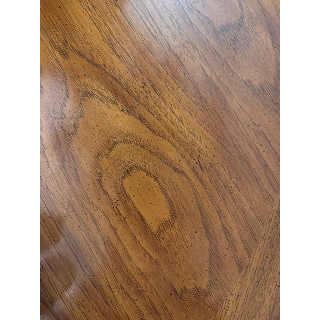 Vintage Drexel Cabernet Classics Pecan Dining Table and Six Cane-Back Chairs For Sale - Image 9 of 12