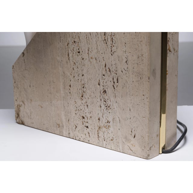 Large Travertine Table Lamp, 1975 For Sale - Image 13 of 15