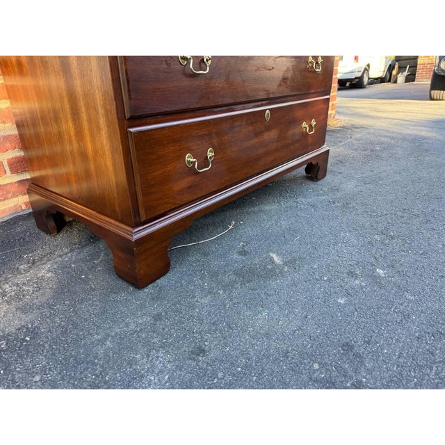 Henkel Harris George III Mahogany Chest of Drawers. Solid wood frame, brass hardware. Sturdy and strong American made...