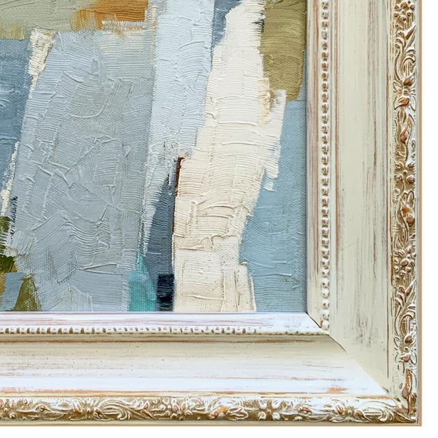 2020s Contemporary Abstract Oil Painting in Vintage Frame For Sale - Image 5 of 6