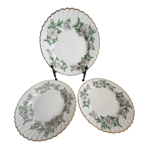 Vintage Syracuse Gardenia Fine China Flowers Plates- Set of 3