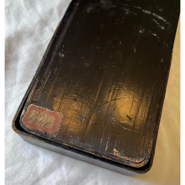 Wood Antique Japanese Lacquerware Glove Box For Sale - Image 7 of 7