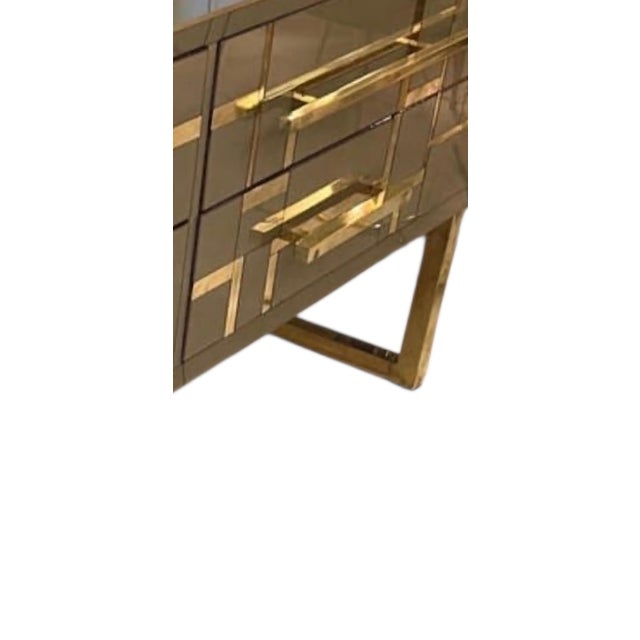 Wood Sideboard in Gold and Brass Glass from Justfurnituress SRL For Sale - Image 7 of 18