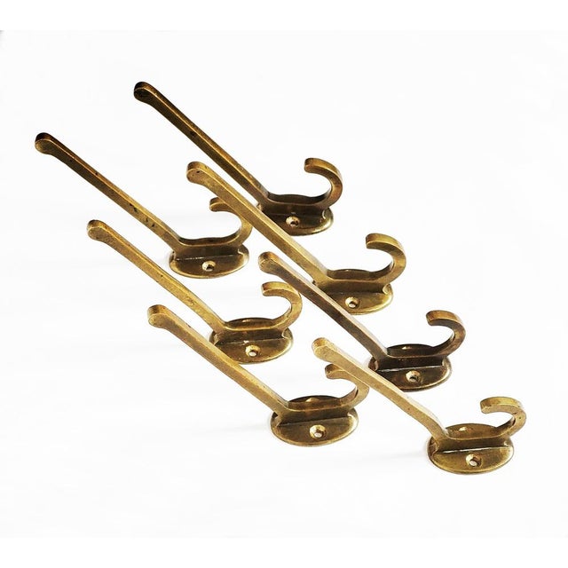 Viennese Art Nouveau Brass Wall Hooks, 1900s, Set of 7 For Sale - Image 17 of 17