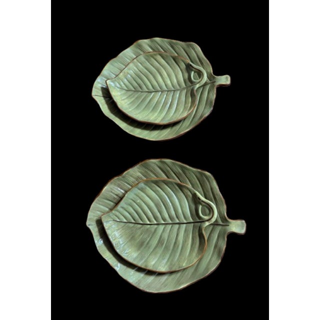 Vintage Banana Leaves Platters by Raymond Waites - Sets of 4 For Sale - Image 9 of 11