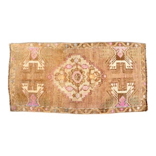 Hand Knotted Boho Deco Anatolian Small Rug For Sale