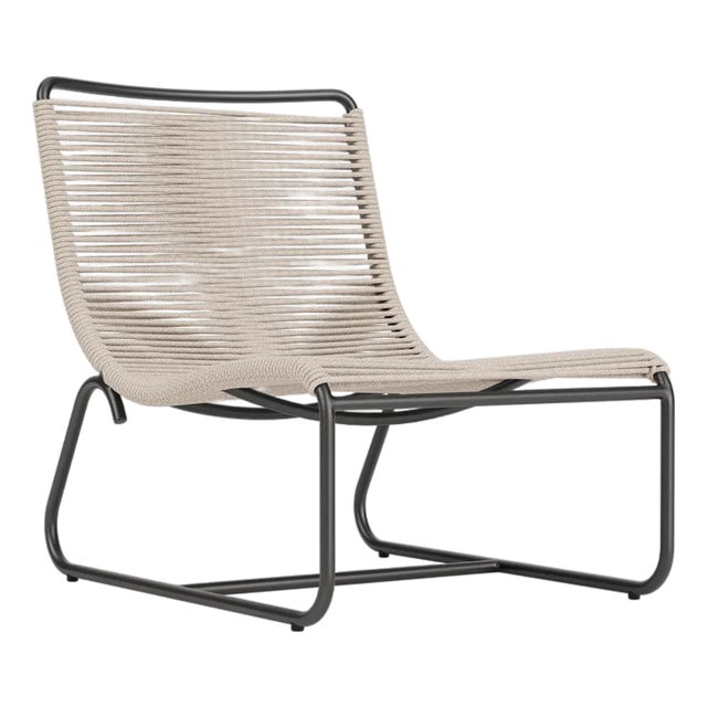Brown Jordan Walter Lamb Aluminum Lounge Chair, Textured Pewter frame with Pebble fabric For Sale