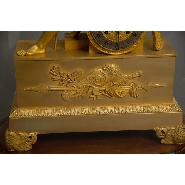 French Empire Clock with Ulysses in Patinated Gilt Bronze, 1810 For Sale - Image 4 of 9