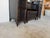 Vintage Chinoiserie Black Lacquered Bamboo Vanity Dressing Table With Mirror, Side Cabinets & Wicker Bench For Sale - Image 9 of 17