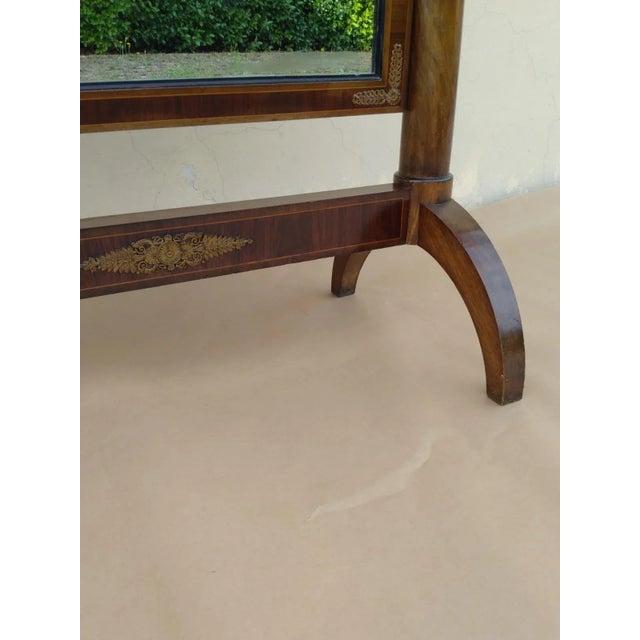 Brown Walnut Psyche Mirror For Sale - Image 6 of 10