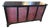 1950s Rare Large Asian Black Lacquer & Cinnabar Four Door Server, Console 70 Inch Long For Sale