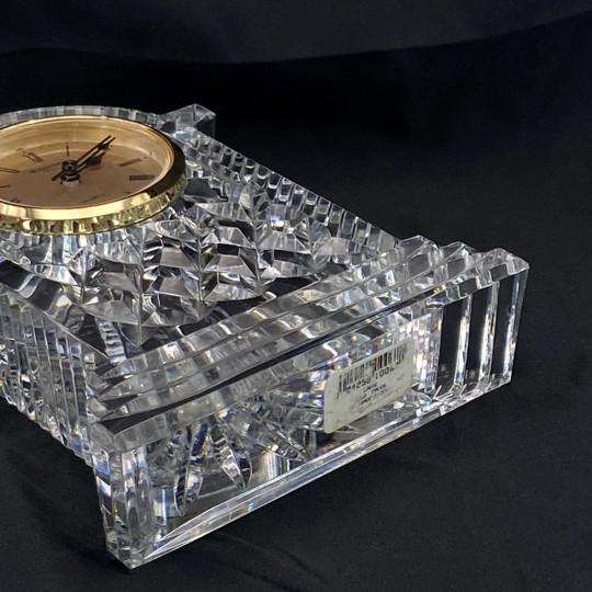 Waterford Crystal “Lismore” Mantle Carriage Clock Gold Face (7.25-inch, Vintage, New Battery) For Sale - Image 14 of 18
