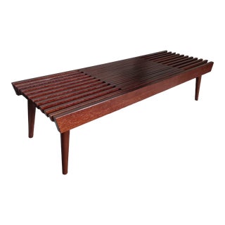 Mid Century Modern Japanese Slat Bench Coffee Table For Sale