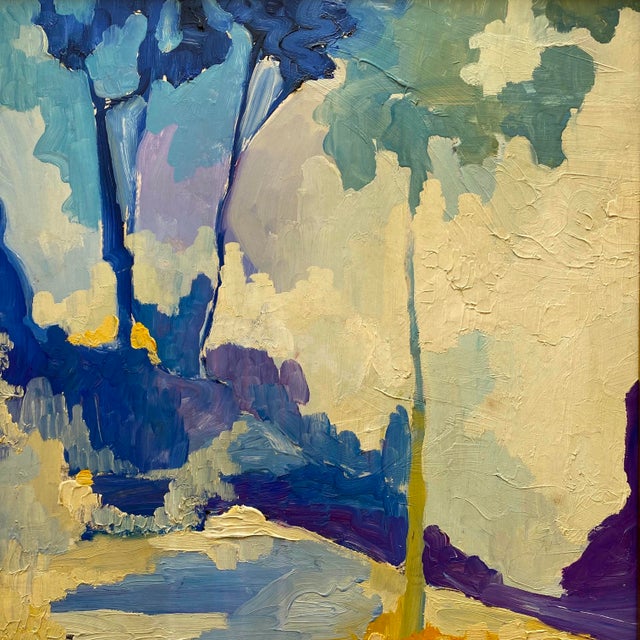 Mid 20th Century Glenn Radtke Vintage Fauvist " California Landscape " Framed Original Mid Century Modernist Impasto Oil Painting For Sale - Image 5 of 18