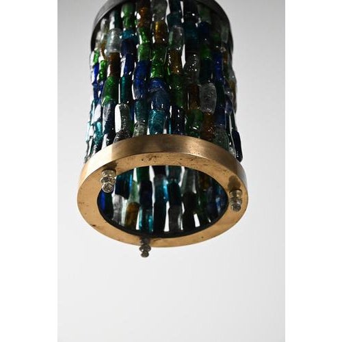 Metal Vintage Pendant Light in Brass For Sale - Image 7 of 11