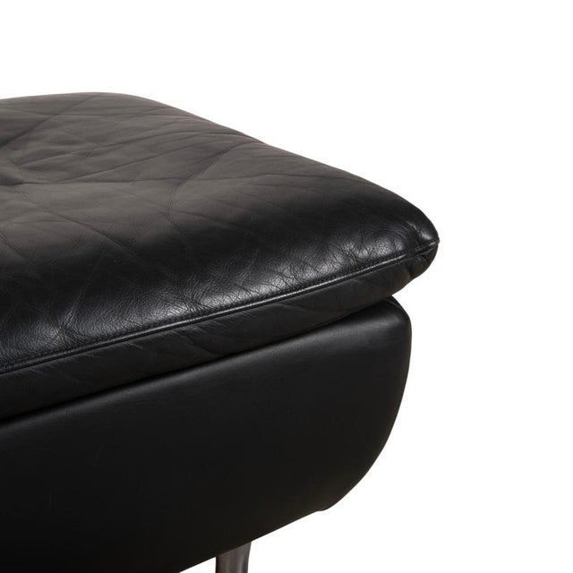 Set of Model 5600 Lounge Chair and Ottoman in Black Leather from Rolf Benz For Sale - Image 9 of 18