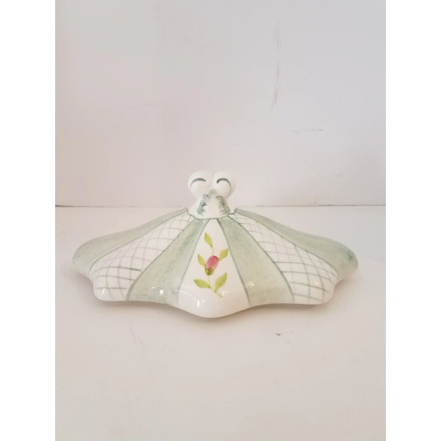 1940s "Gear" Italian Ceramic Covered Vegetable Bowl For Sale In Phoenix - Image 6 of 9