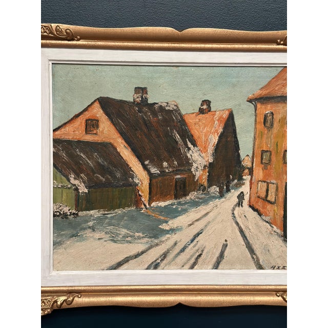 Mid-Century Modern Harriet H. Axéll, Townscape, 1950s, Oil Painting on Panel, Framed For Sale - Image 3 of 17