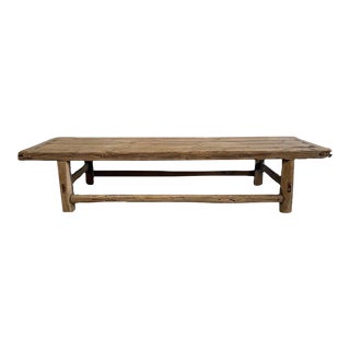 Mid 20th Century Elm Wood Bench For Sale