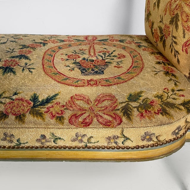 Italian Bench in Wood and Fabric, 1800s For Sale - Image 10 of 18