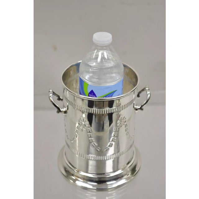 Traditional Vintage M. Bros English Edwardian Silver Plated Wine Champagne Bottle Coaster For Sale - Image 3 of 10