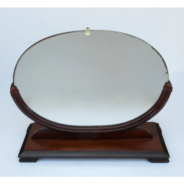 Vintage C1930's Art Deco-Inspired Neoclassical Table Top Vanity Mirror For Sale In West Palm - Image 6 of 13