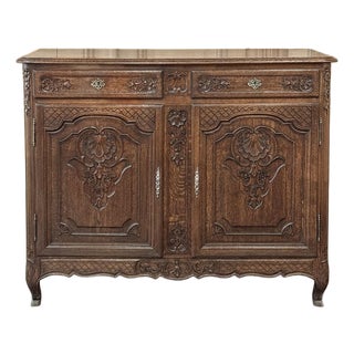 Antique Country French Louis XIV Oak Buffet For Sale