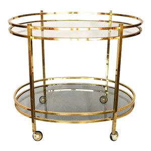 Italian Mid Century Oval Bar Cart