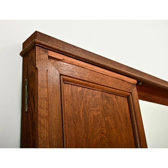 French French 19th Century Oak Trifold Wall Mirror For Sale - Image 3 of 12