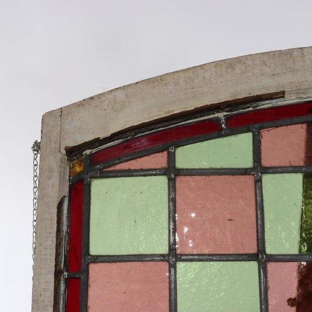 Antique Arts & Crafts Leaded Stained Glass Window C1920 For Sale - Image 10 of 11