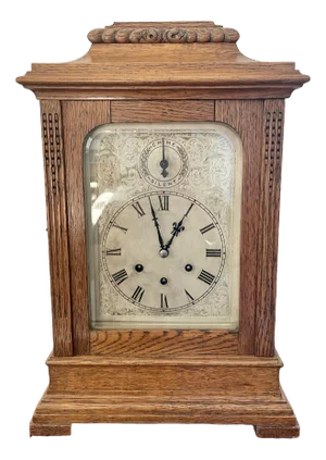 Large Antique Victorian Carved Oak Bracket Clock