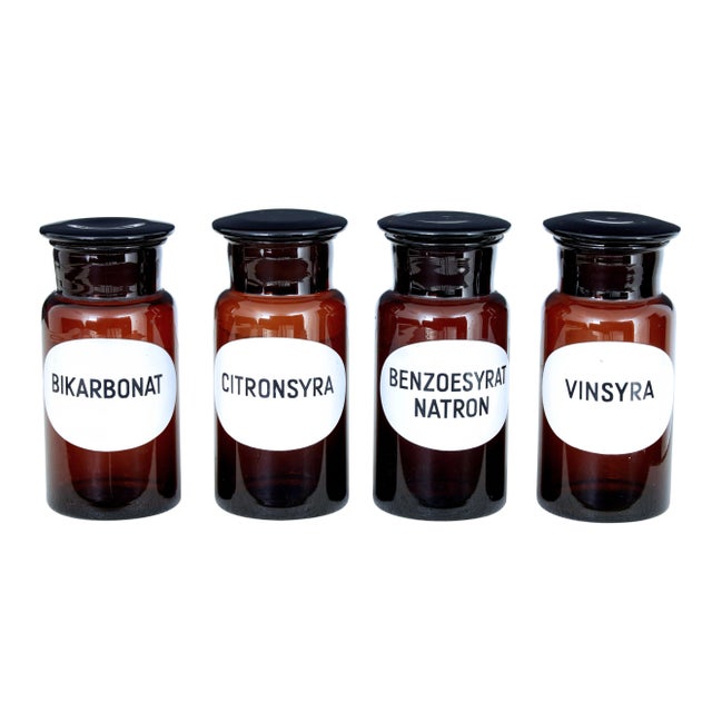 Swedish Apothecary Glass Jars, 1930s, Set of 4 For Sale - Image 6 of 8