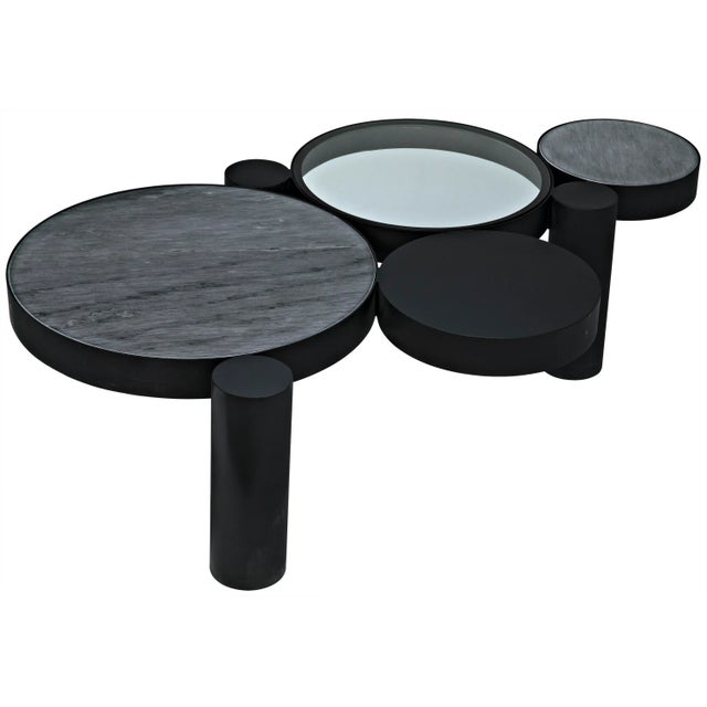 Glass NOIR Trypo Coffee Table in Black Metal For Sale - Image 7 of 9