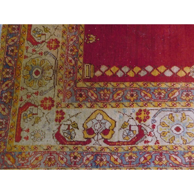 Red Antique Turkish Prayer Rug For Sale - Image 8 of 13