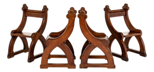 Gothic Revival Altar Chairs, Set of 4