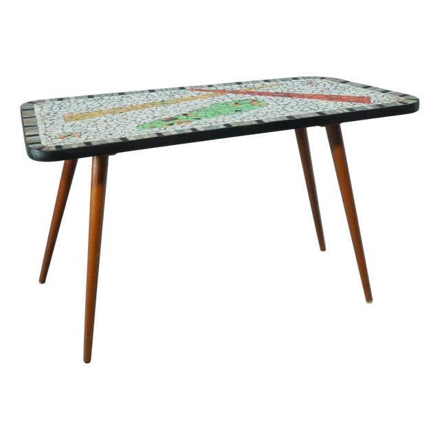 Vintage Mosaic Coffee Table, 1950s For Sale
