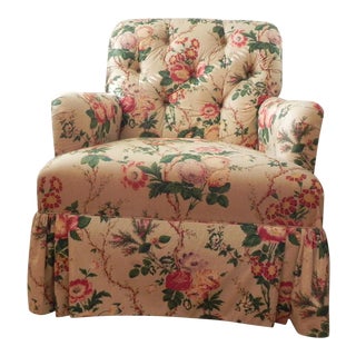 1980s Vintage Upholstered Club Chair For Sale