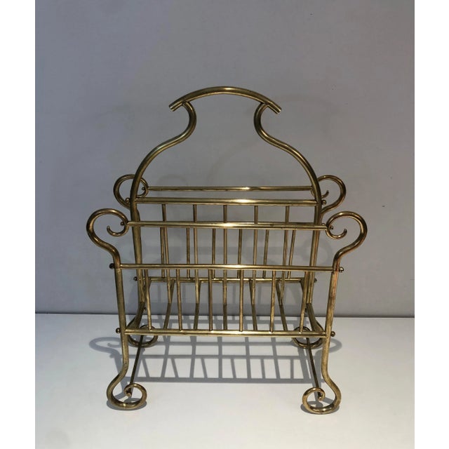 Metal Brass Magazine Rack. French Work, circa 1900 For Sale - Image 7 of 13