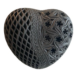 Oaxacan Black Sculpted Heart For Sale