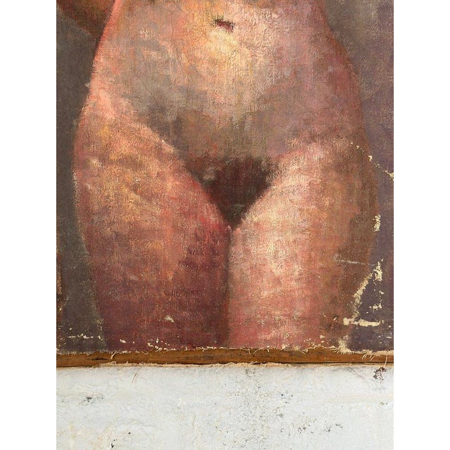 Tan Vintage Large-Scale Frontal View Nude Study, Circa 1940s For Sale - Image 8 of 12