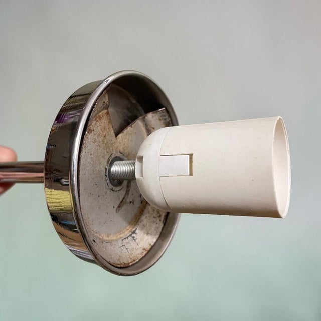 Portuguese Regency Style Frosted Glass Pendant with Ornate Brass Crown, 1980s For Sale - Image 15 of 17