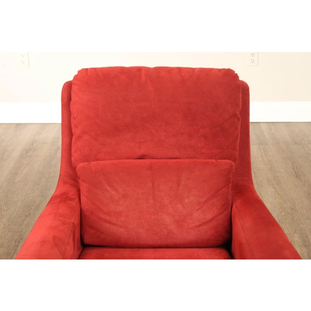 Roche Bobois Italian Modern Upholstered Lounge Armchair and Ottoman For Sale - Image 11 of 12