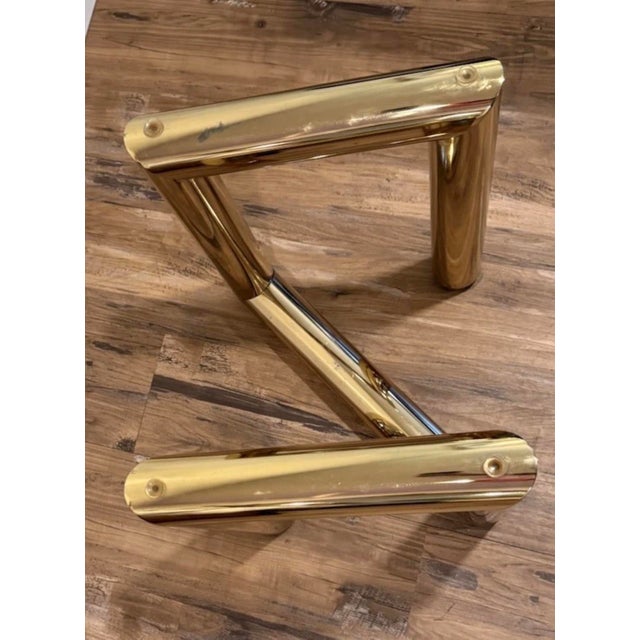 1970s Modern Brass Plated “Z” End or Side Table Base—Karl Springer Style For Sale - Image 9 of 12