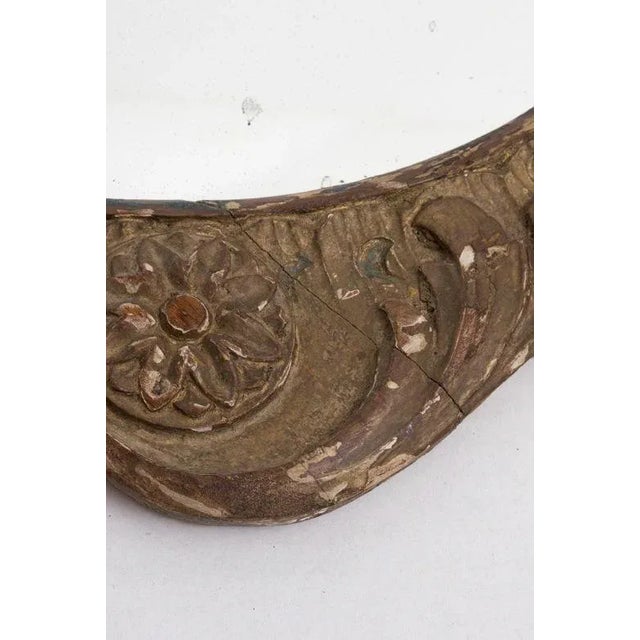 Mid 19th Century Antique Giltwood Shell Crest Shield Wall Mirror For Sale - Image 5 of 9