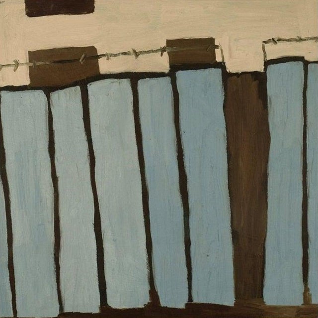 Marie Hvid Pørksen, Fence with Barbed Wire, 2010, Oil on Canvas For Sale
